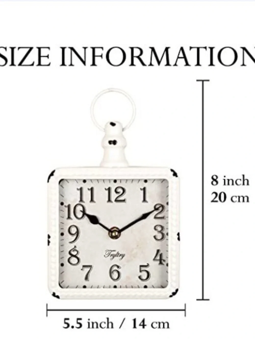 White Square Vintage Wall Clock